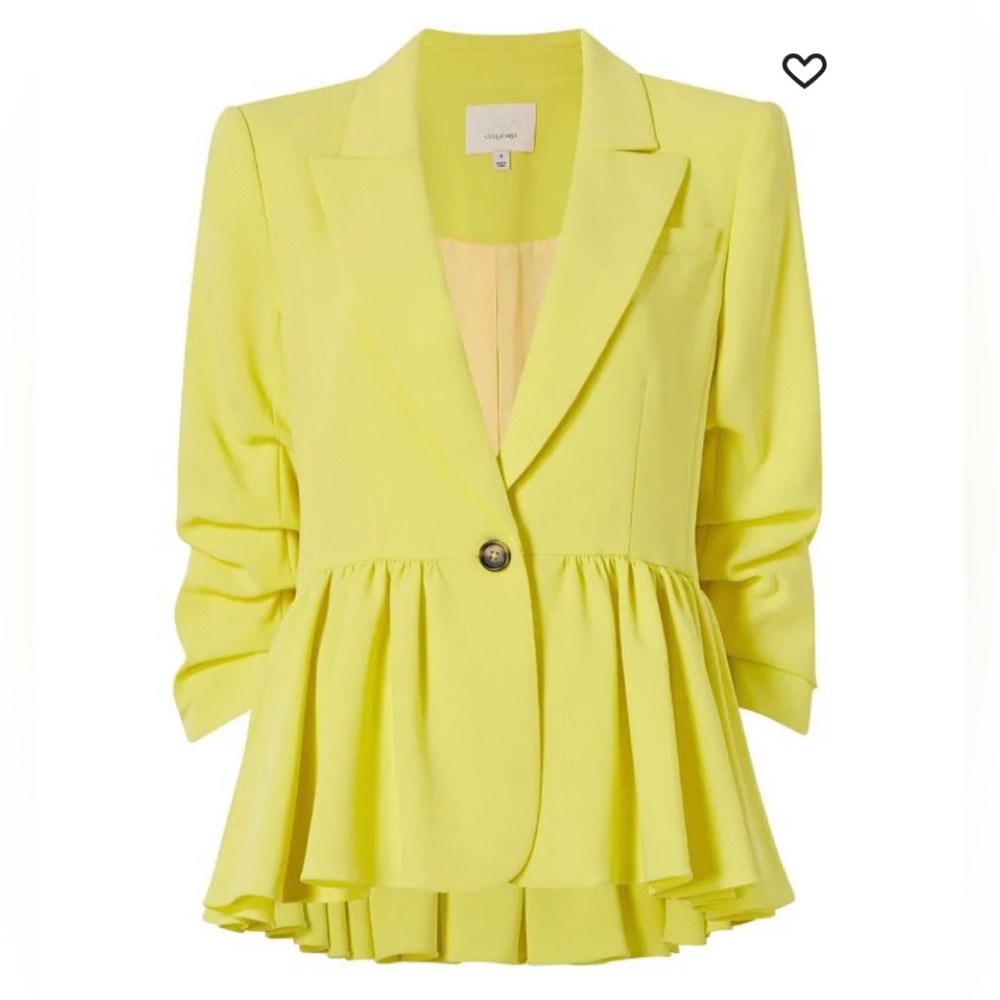 Cinq a Sept ruched-sleeve flared-hem blazer